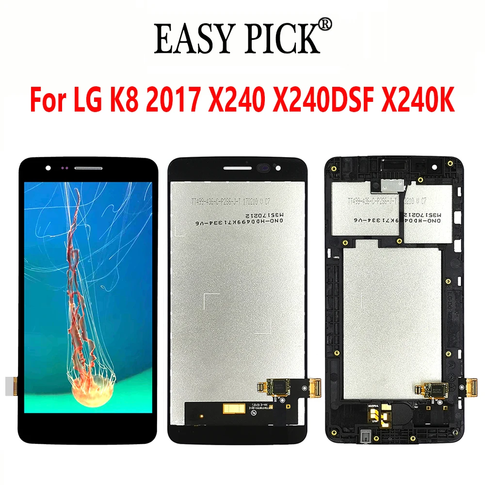 Для LG K8 2017X240 H X240DSF X240 X240K ЖК-дисплей кодирующий преобразователь сенсорного экрана в сборе с рамкой