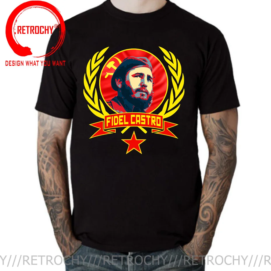 

Cuban Leader Cool Epic Print Fidel Castro T Shirt 100% Cotton Cuba Casual Men Hipster T-shirts Communist Party Tshirt Streetwear
