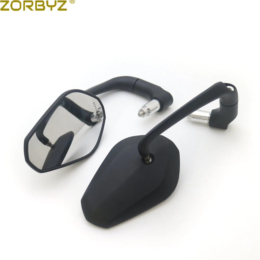 Зеркало заднего вида ZORBYZ универсальное черное для мотоцикла 7/8 дюйма 22 мм|Боковые