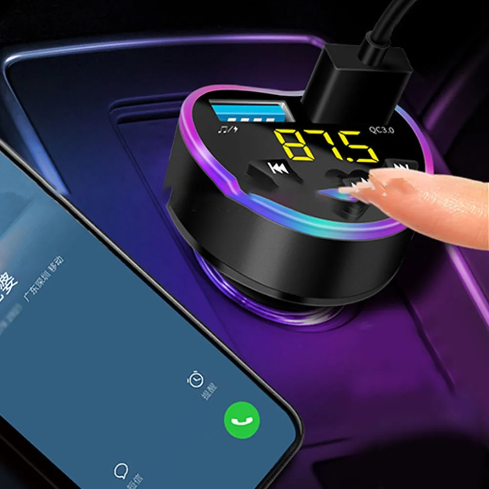 

Автомобильный беспроводной Bluetooth 5,0 FM-передатчик Радио AUX музыкальный плеер многофункциональный FM-передатчик