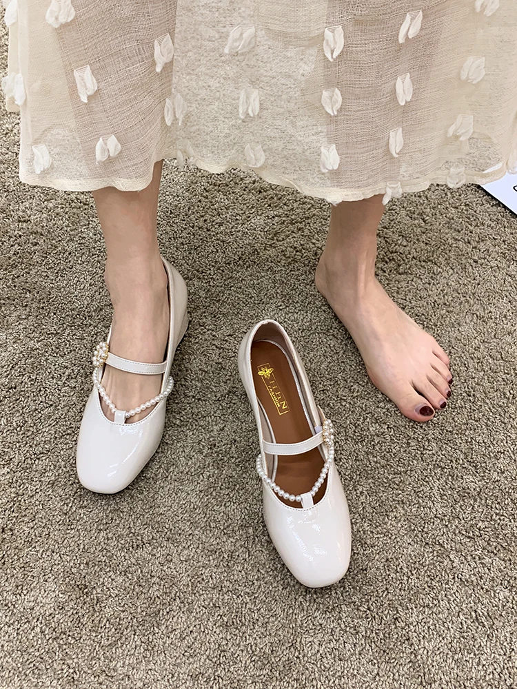 

Mary Jane shoes spring 2021 new fashion round toe thick heel pumps