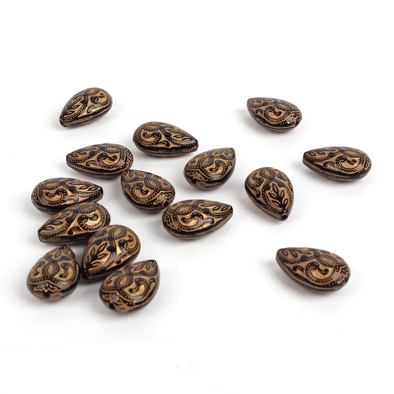 10 шт. ретро золотой узор Акриловые бусины ручной работы Суд Европейский талисман