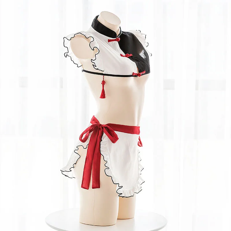 Соблазнительное женское белье Чонсам для девушек в стиле &quotЛолита&quot черная