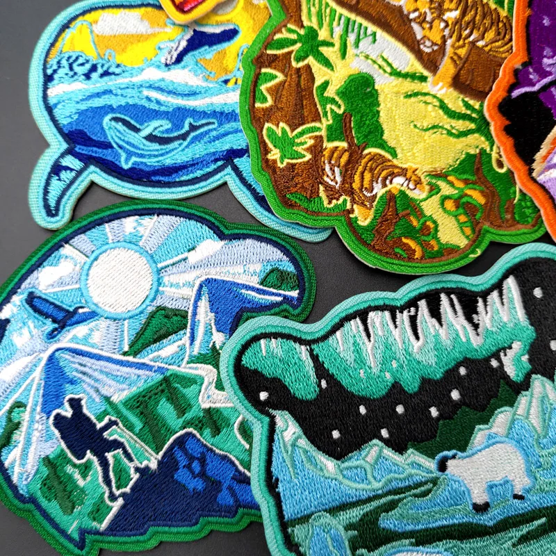Нашивки с вышивкой тигра Кита для футболки металлические наклейки на джинсы