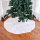 Белая юбка для рождественской елки, 2021, Длинные Плюшевые на дерево, юбки, меховой ковер, украшение для дома на Рождество, рождественский подарок, новый год 2022