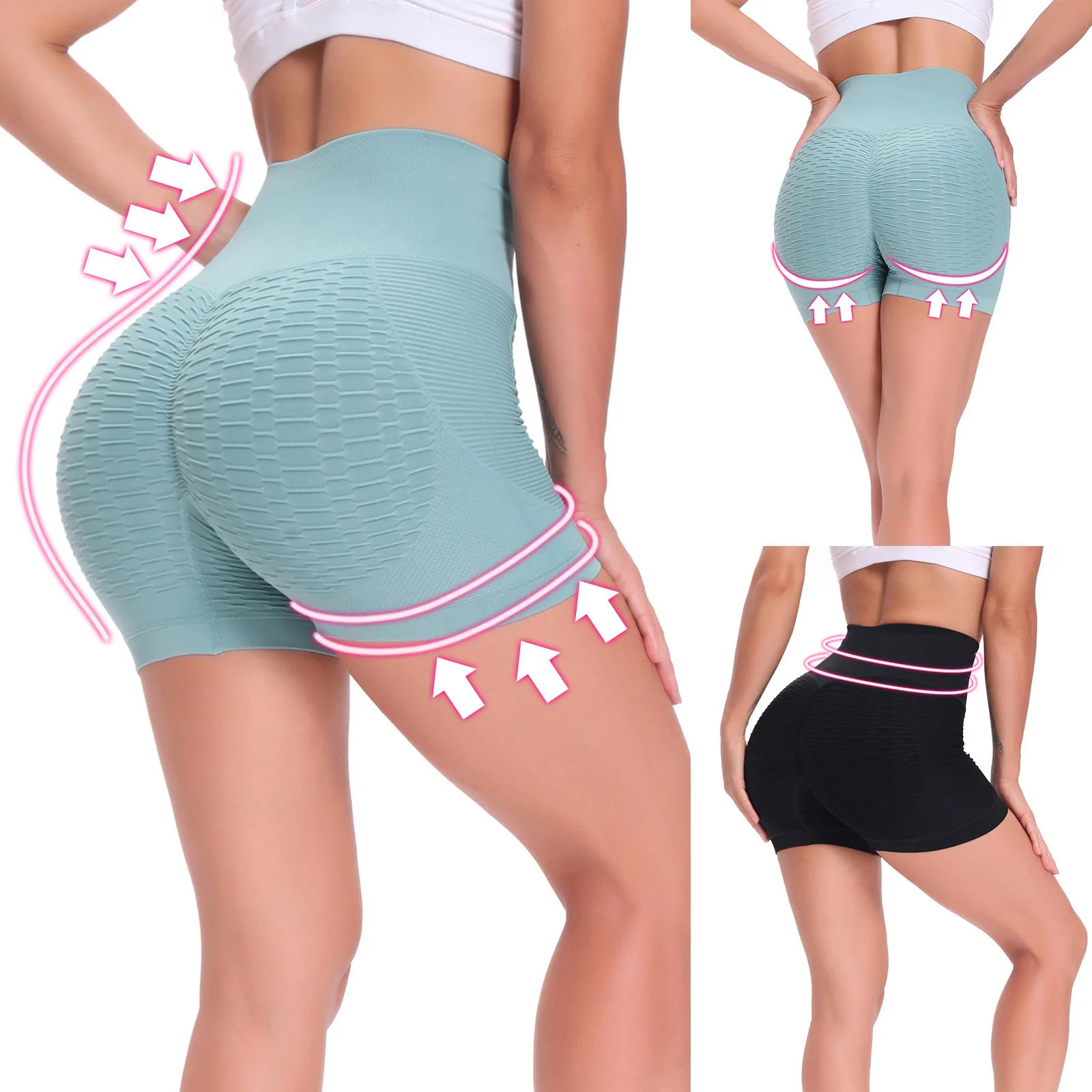 

High Waist Workout Shorts Vital Seamless Fitness Shorts Scrunch Butt Running Sport Women Gym Leggings#q