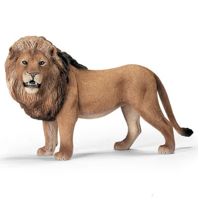 lion Оригинальные оригинальные джунгли дикая жизнь зоопарк ферма животные наборы собака волк осел бык овца Бегемот фигурка детская игрушка для детей подарок - Цвет: lion