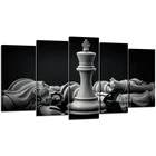 Blak and White King and Knight of xхматы установка на холсте художественные картины 5 шт. картины печать плакат художественные искусства