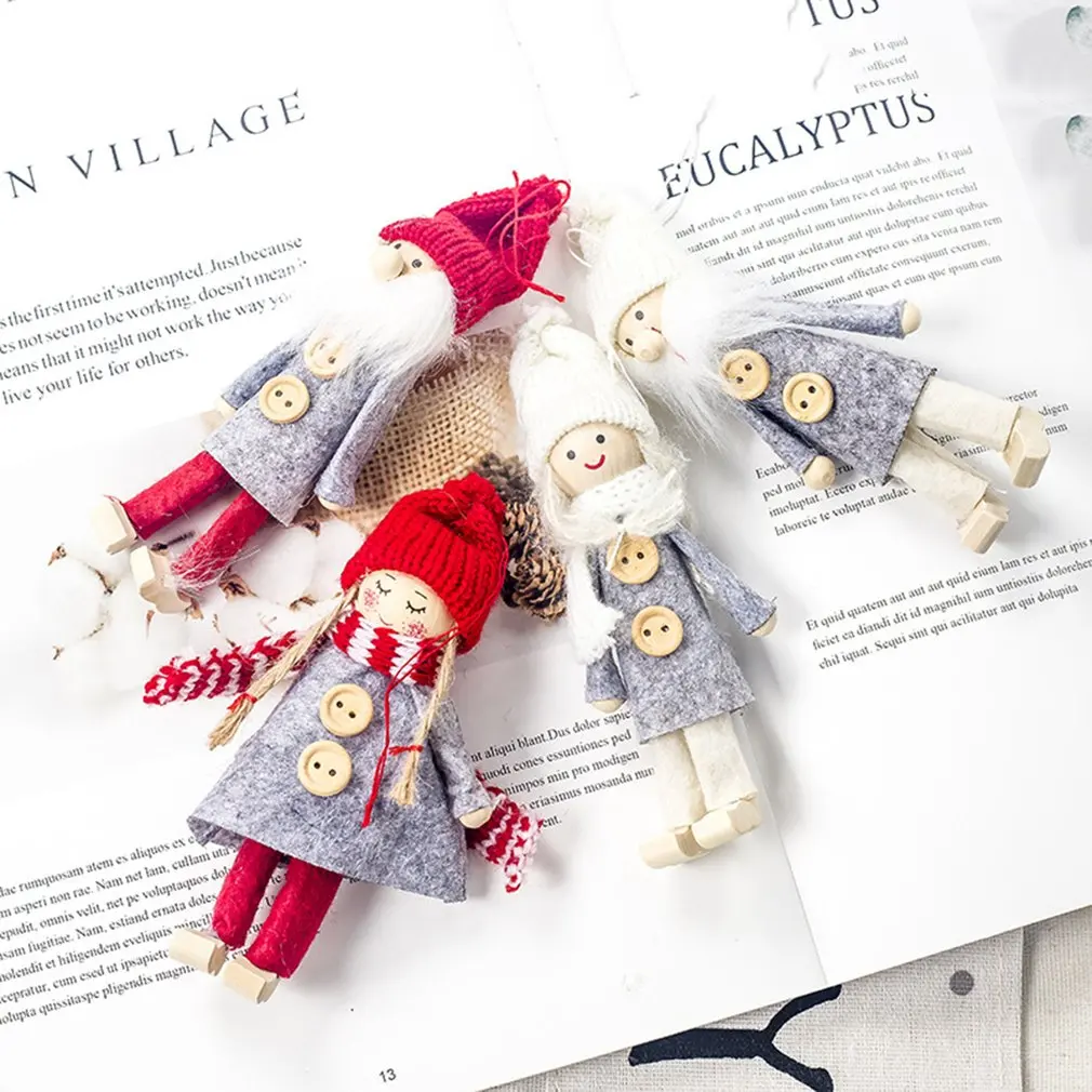

Christmas Decorations Woolen Fabric Christmas Doll Pendant Christmas Tree Wood Decoration Pendant Children'S Toys