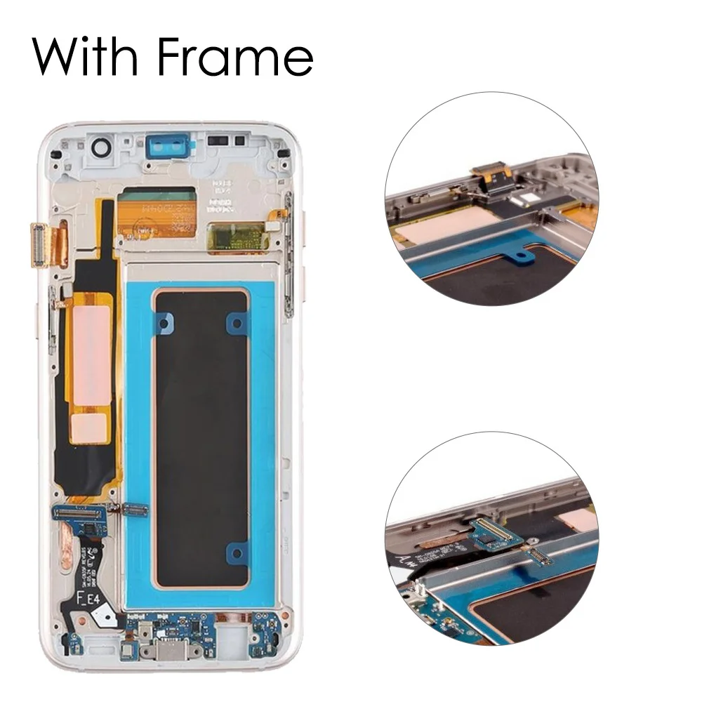 Super Amoled ЖК-дисплей с рамкой для Samsung Galaxy S7 edge G935 G935F Дисплей Сенсорный экран