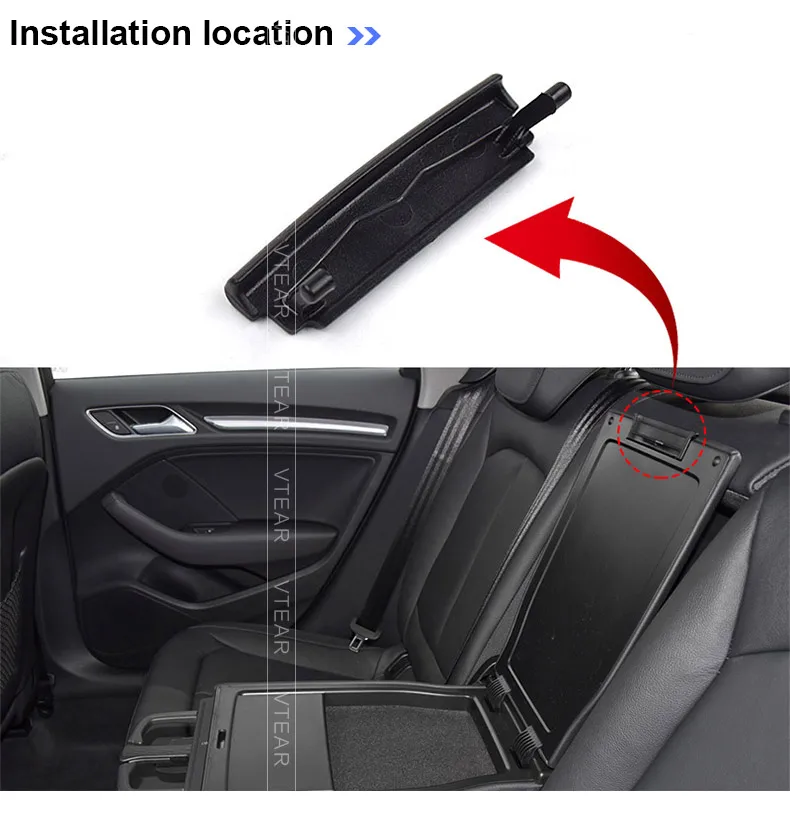 Vtear для Audi a3 s3, автомобильный подлокотник, крышка, центральная консоль, защелка крышки, зажим, автомобильный подлокотник, крышка, защелка, аксессуары для интерьера, АБС-пластик, авто