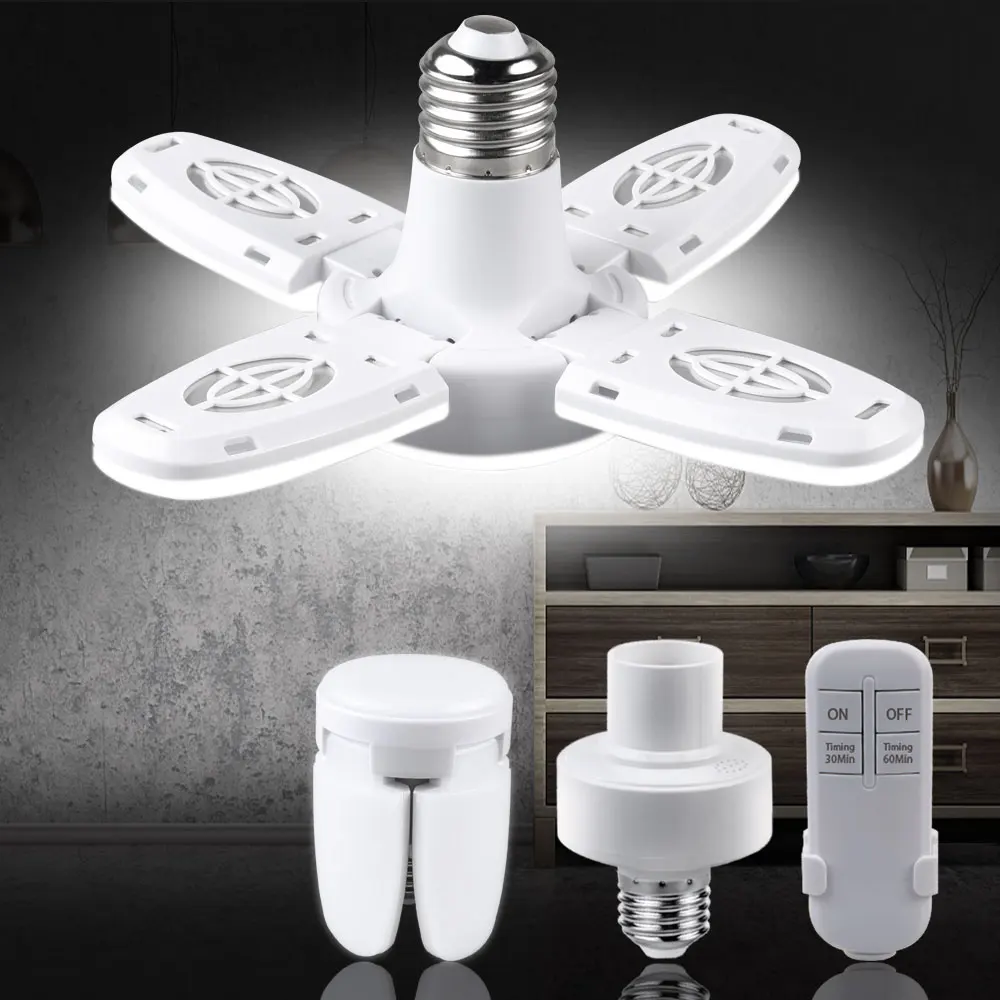 Светодиодный светильник для маленького гаража потолочный с лезвием вентилятора