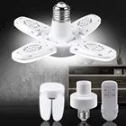 Светодиодный светильник для маленького гаража, потолочный светильник с лезвием вентилятора E27, супер яркий светодиодный светильник для гаража s 28 Вт, светодиодные осветительные приборы для дома 85-265 в