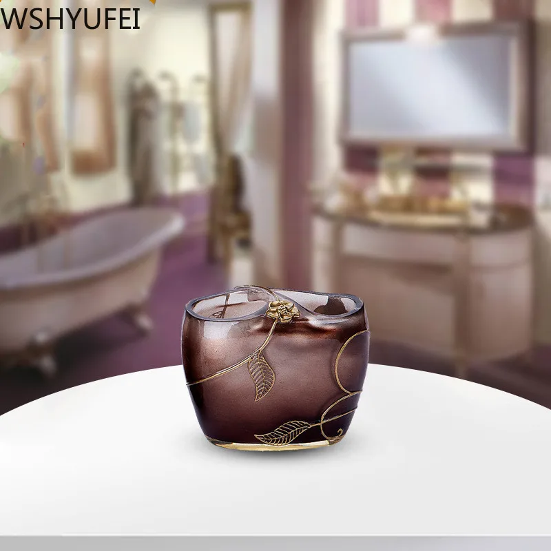 Новый стильный набор для ванной из полимера пары чашка полоскания рта