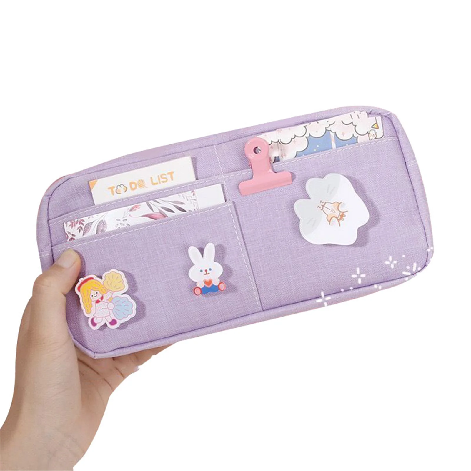 

Милый чехол-карандаш из ткани Оксфорд, органайзер для хранения косметики и ручек с боковыми карманами и застежкой-молнией для школы и офиса,...