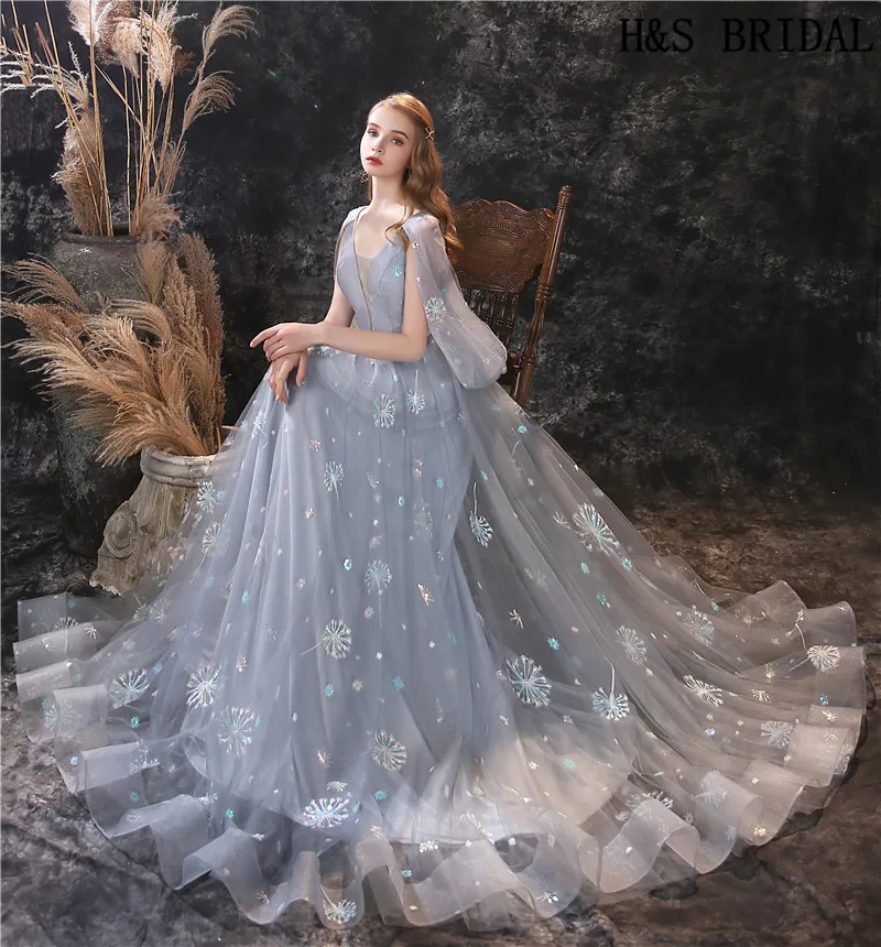 

Light Grey Cap Sleeves Prom Dresses Lace dress prom sexy back prom dresses 2021 evening gowns robe de soiree Prom Dress Long
