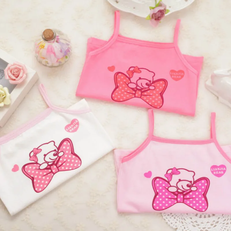 3 шт./лот детская майка топы на бретелях для девочек хлопчатобумажная футболка с
