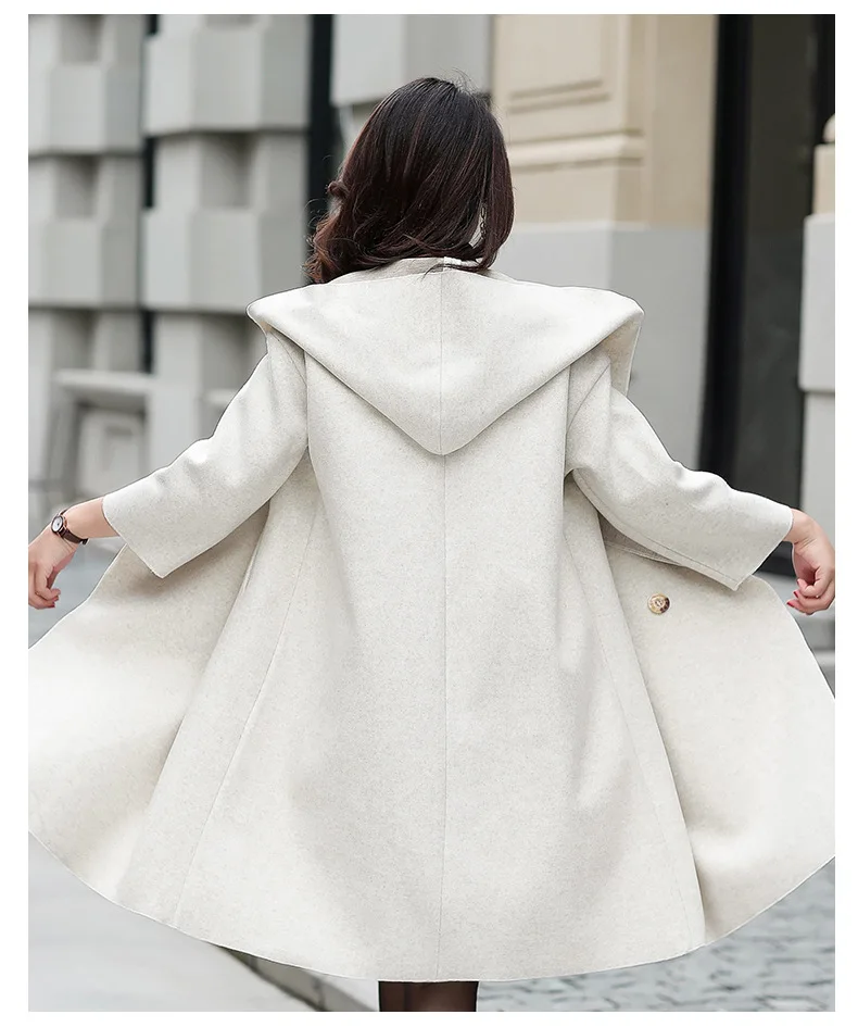 Fashion Solid Long Wool Coat Office Lady Single Button Wool Blend Coat and Jacket Elegant Women Coats Autumn Winter