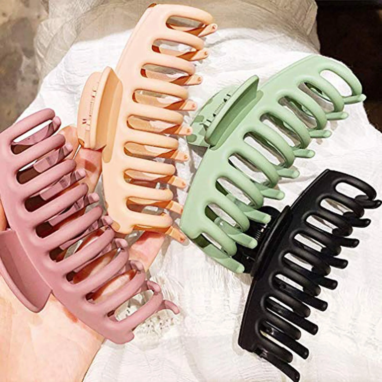

T# Big Hair Claw Clips 4 Inch Nonslip Large Claw Clip For Women And Girls Thin Hair Strong Hold Hair Clips For Thick Hair