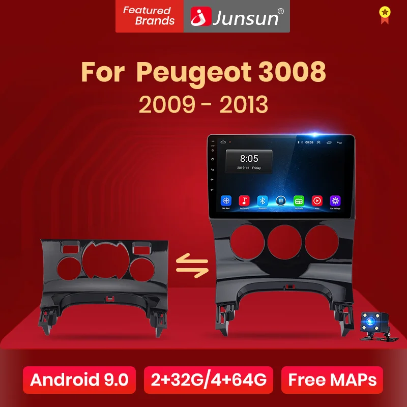 Junsun V1 2G + 32G Android 9 0 для Peugeot 3008 2009 2010 2011 2013 автомобильный Радио Мультимедиа Видео