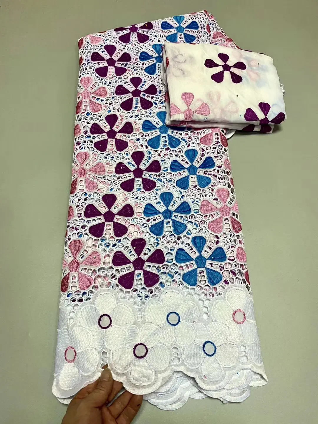 STILL FLY Soft Cotton Lace Fabric Swiss Voile In Switzerland Dubai With Stoens For Women 7yard/lot | Дом и сад