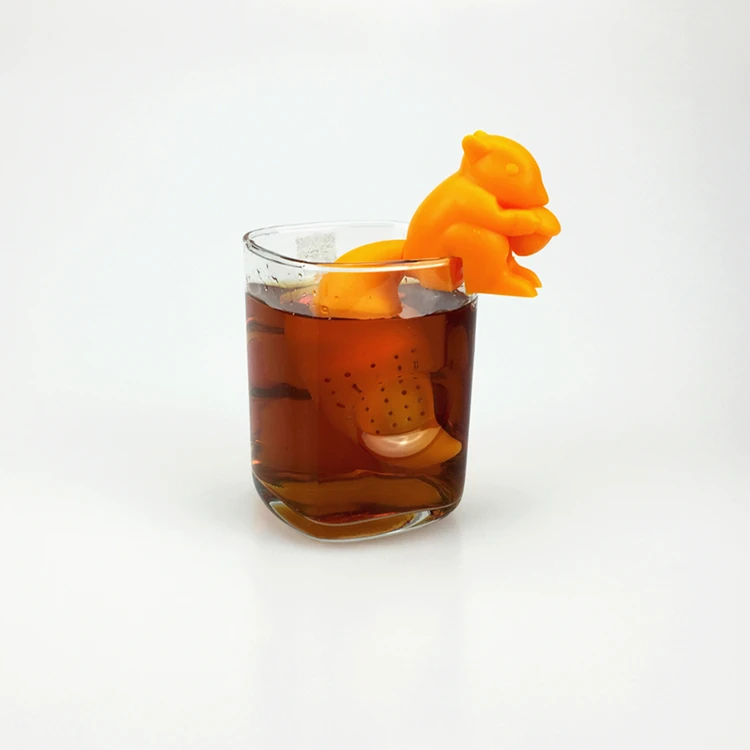 Squirrel Orange Ситечко для заварки и диффузора из силикона для чая, многоразовое ситечко для кофе, кухонные аксессуары, чай Loch Ness Monster joro - Цвет: Squirrel Orange