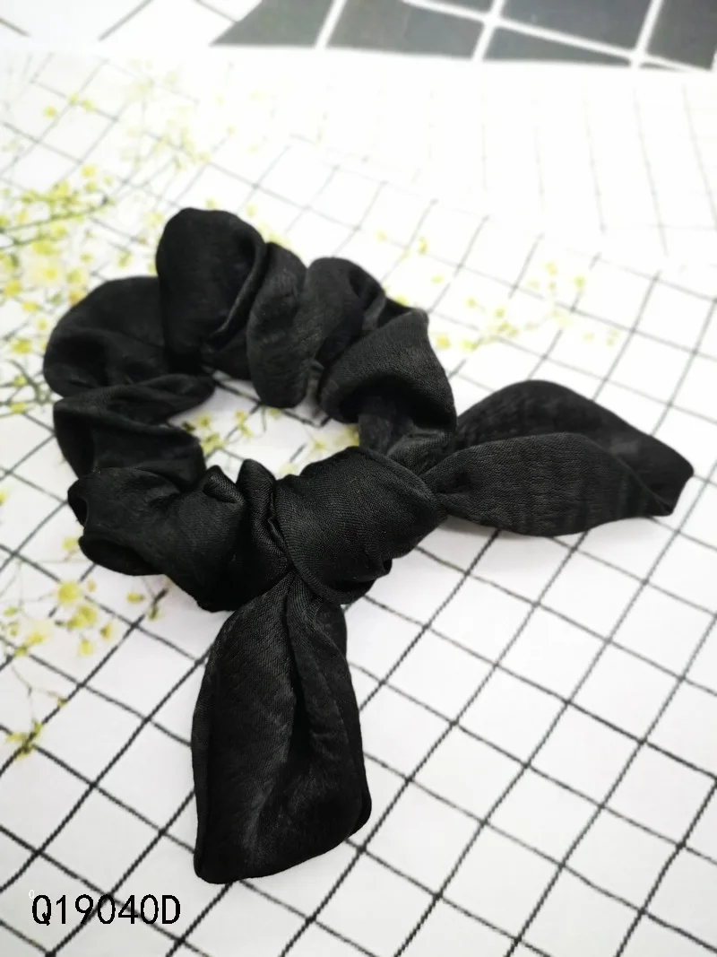 Сатиновые кроличьи уши кошачьи резинки для волос 4 цвета красный синий черный