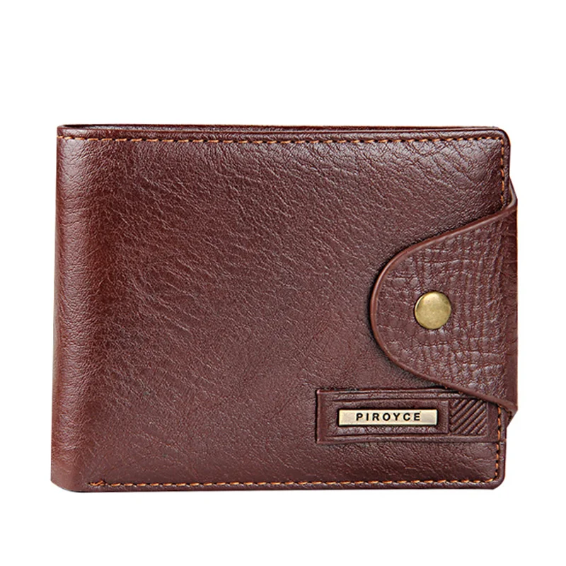 

2021 New Brand High Quality Short Men's Wallet With Coin Pocket Qualitty Guarantee Leather Purse For Male Restor Card Holder