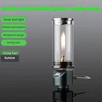 hot newest mini windproof candle lamp dreamlike candlelight lamp gas burner stove outdoor camping lights tent lighting equipment