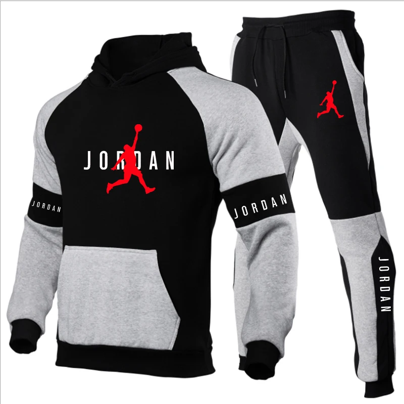 

JORDAN 23 Two Pieces Sets Tracksuit Men Hooded Sweatshirt+Pants Pullover Hoodie Sportwear Suit Casual Men Clothes Size S-3XL