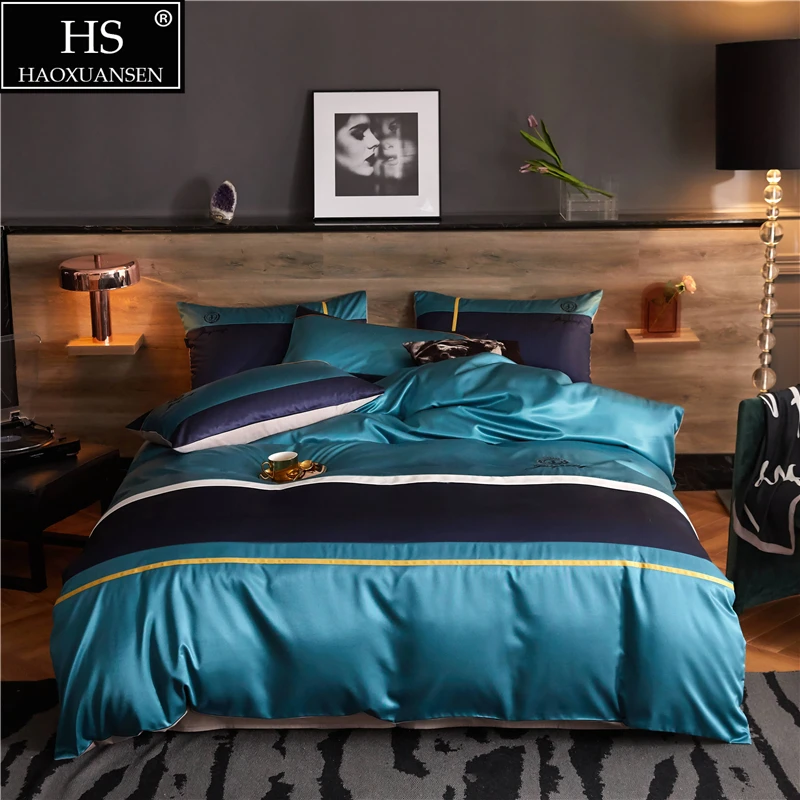 Bedding Sets Sapphire Blue Design Duvet Covers Cotton Bed Linens Bedsheet/fitted Sheet Pillow Covers