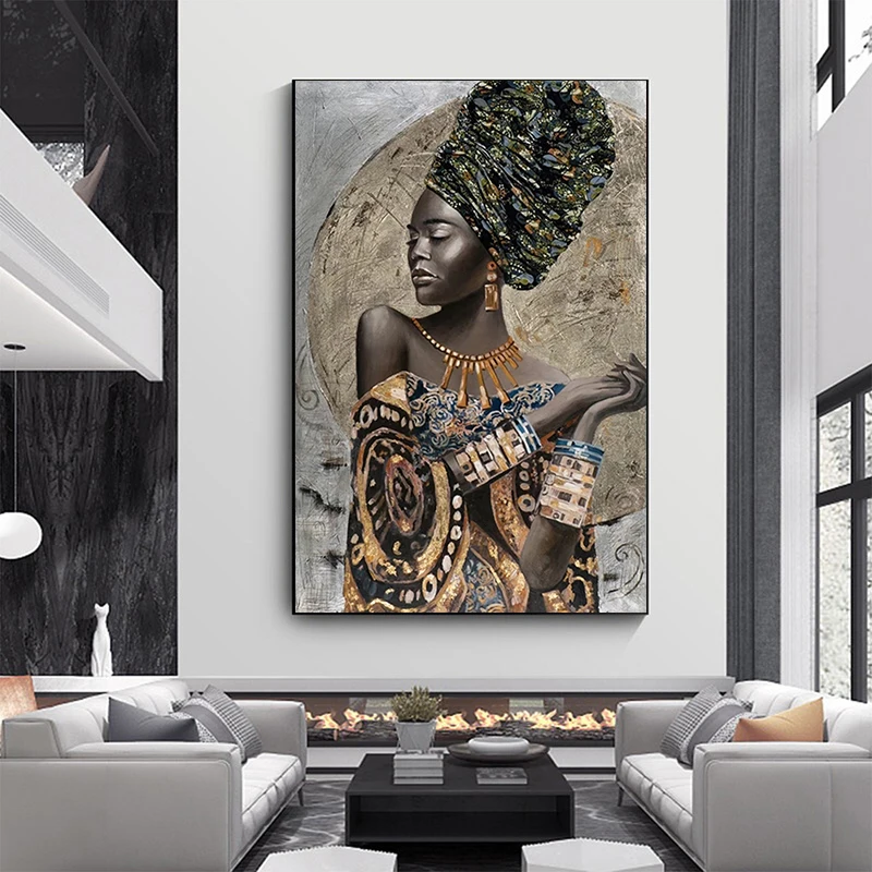

Graffiti Black Woman Posters And Prints Abstract African Tribal Princess Canvas Painting Wall Art Modern Home Decor