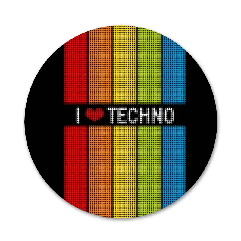 Techno Music Badge Brooch Pin Accessories For Clothes Backpack Decoration gift | Badges