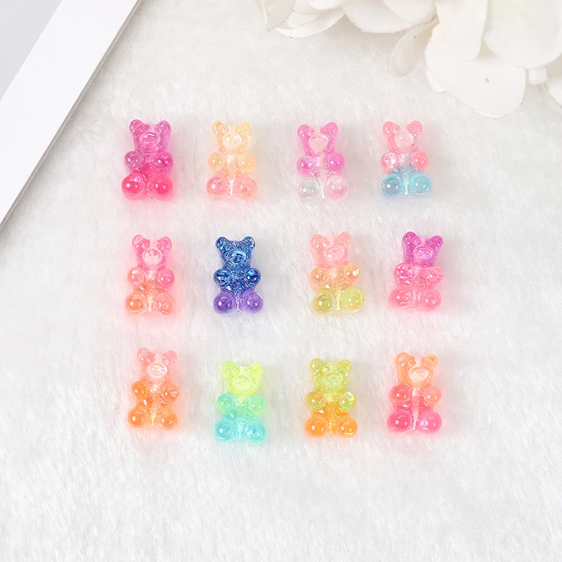 

20pcs 16mm*10mm Cute resin Cartoon gummy bear beads for DIY decoration