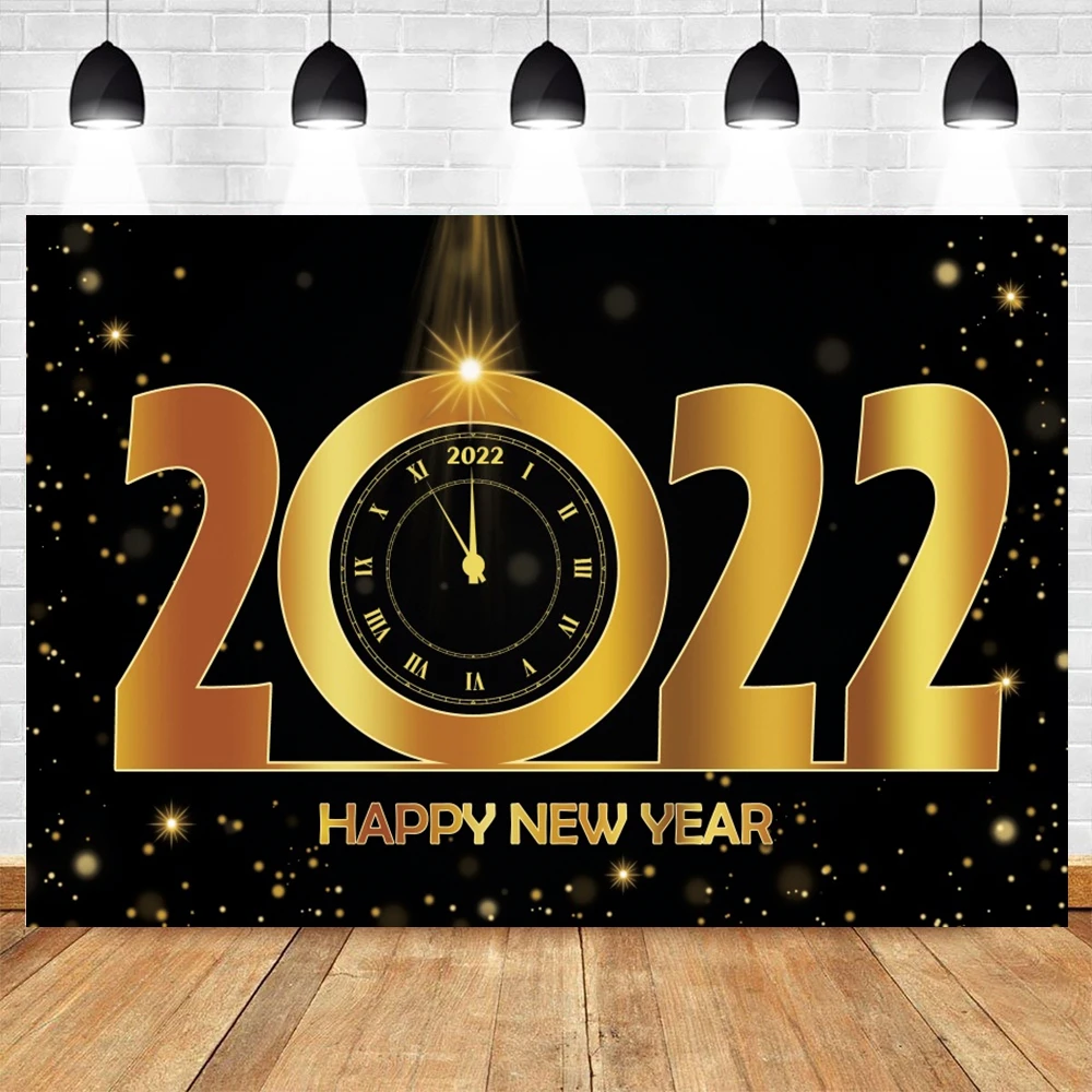 

Фон Yeele для новогодвечерние, с часами 2022, черный фон для фотосъемки, фотостудии