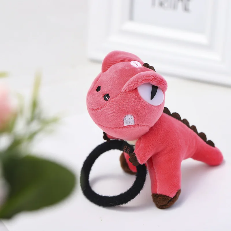 rose red hair rope Красивый Веселый мультяшный динозавр повязка на голову девочки дети обруч для волос ленты аксессуары для женщин детские повязки для волос головной убор - Цвет: rose red hair rope
