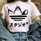 Женская футболка в стиле Харадзюку, смешная футболка с героями мультфильмов, Тоторо Studio ghi99i, Ullzang, Miyazaki, Hayao, 2021