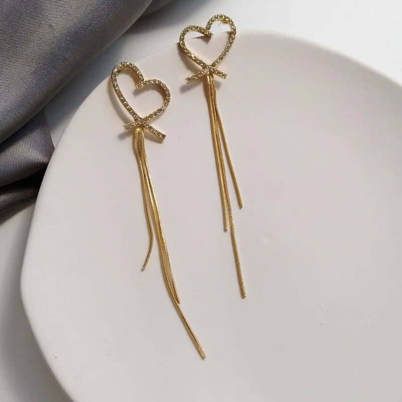 S925 игла женские серьги металлическое сердце высокое качество кристалл с мульти