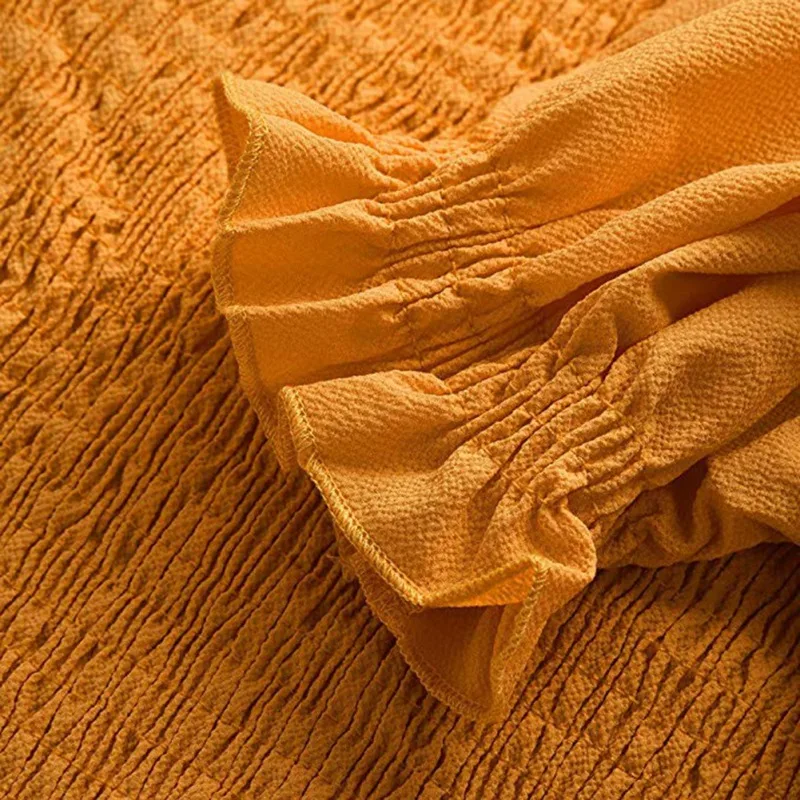 Женская Стеганая блузка с рюшами кавайная короткими рукавами и пышными