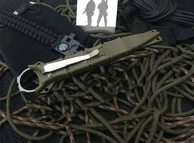 Partial sawtooth Helly Tec 176 Открытый нож D2 нержавеющая сталь шейный нож карманные походные охотничьи ножи с оболочкой дропшиппинг - Цвет: Partial sawtooth