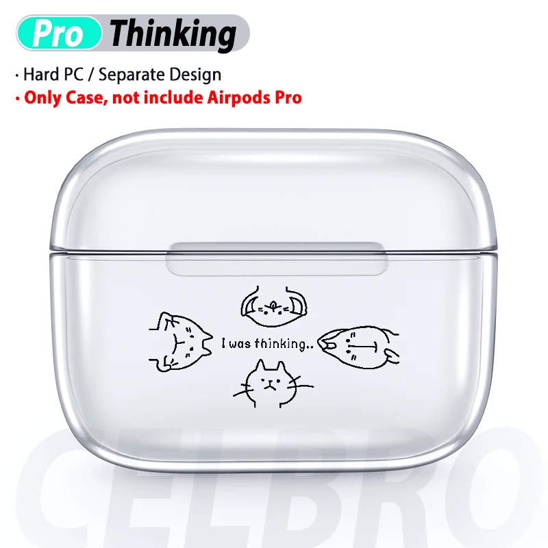 Прозрачный чехол-накладка для AirPods Pro, Жесткий ПК, Cristal, милый мультяшный протектор для наушников Air Pod Pro 3, чехол для AirPods Box - Цвет: Cat