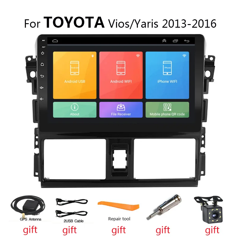 

Совместимый с Android автомобильный стерео двойной Din DVD GPS навигатор плеер авторадио Восьмиядерный Bluetooth для TOYOTA Vios/Yaris 2013-2016