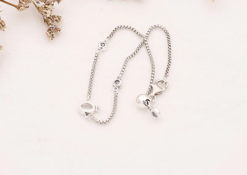 

Original Pans 925 Sterling Silver Bracelet Moments Sparkling Crown O Chain Bracelet Women Bead Charm Fashion Jewelry gift