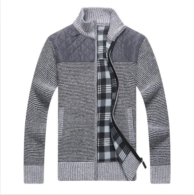 Новинка мужской осенний свитер зимний на молнии пуловеры облегающие толстые