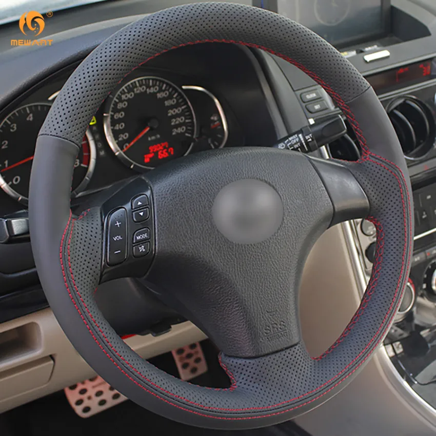 MEWANT черный чехол рулевого колеса автомобиля из натуральной кожи для Mazda 3 / 2006 2010 5