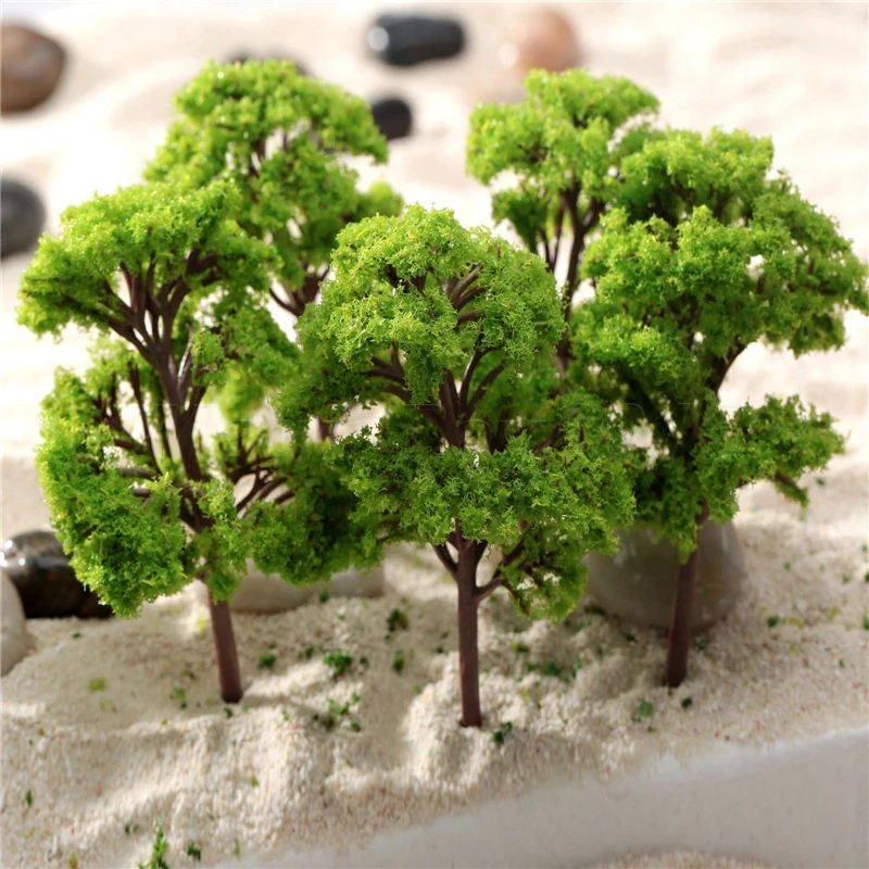 10pcs 9cm HO OO Scale Model Trees for Train Railroad Layout, Diorama, and Wargame Scenery image 2