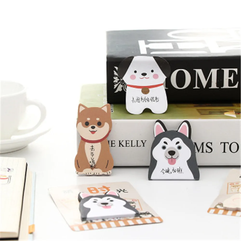 30 страниц/упаковка милые Мультяшные Липкие заметки с собакой кавайная Акита Сиба