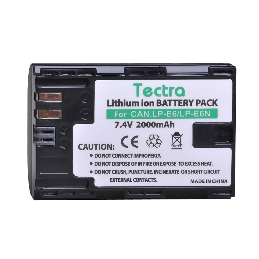 Аккумулятор LP E6 LPE6 LP-E6 E6N 2000 мАч + зарядное устройство с ЖК-дисплеем для камеры Canon