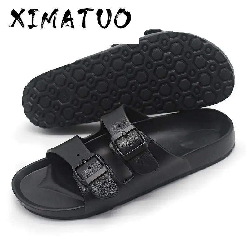 Мужские сандалии Летние пляжные прогулочные мягкие дышащие туфли с пряжкой на