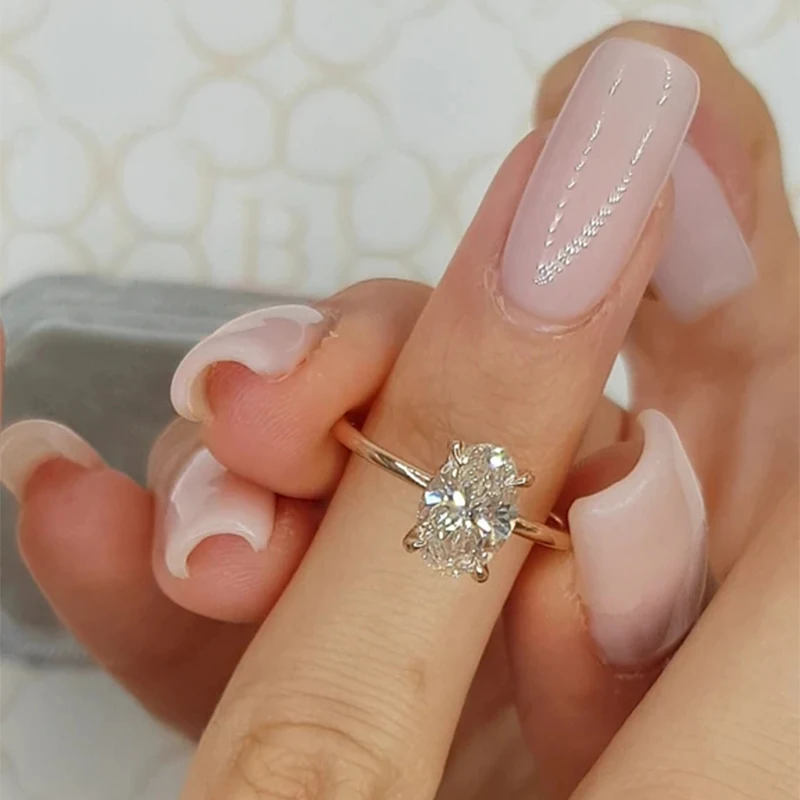 Роскошное кольцо с овальной огранкой 1 7 карата из розового золота со скрытым